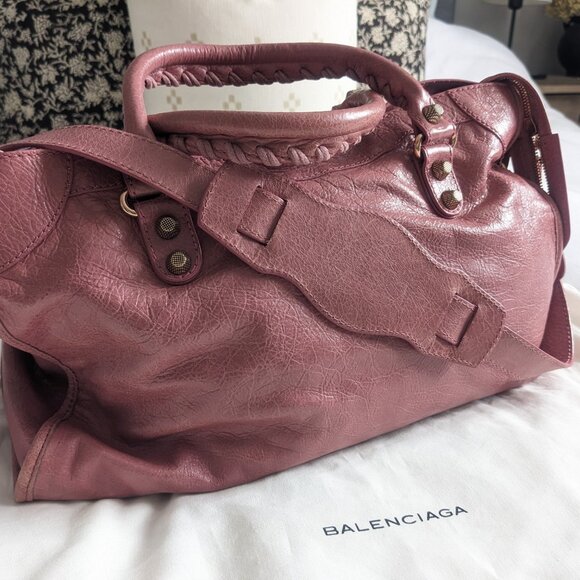BALENCIAGA Rose Gold Hardware City Bag in Rose - Picture 5 of 6